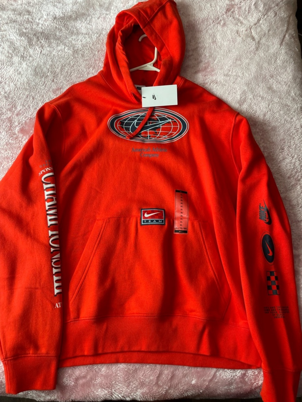 Nike Orange Graphic Pullover Hoodie